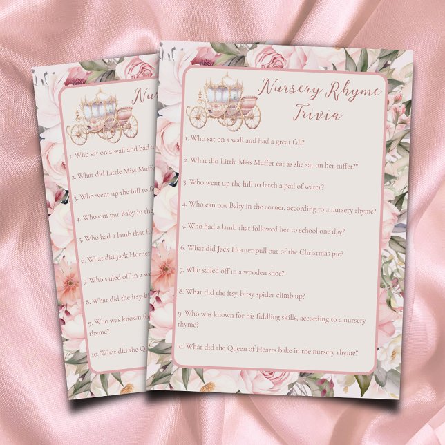 Carte D'accompagnement Il était une fois crèche rime Trivia Baby Game (Créateur téléchargé)