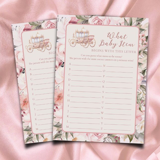 Carte D'accompagnement Il était une fois quel bébé objet Baby shower jeu (Créateur téléchargé)