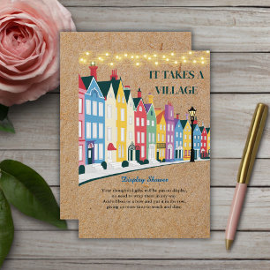 Carte D'accompagnement Il faut un Baby shower artisanal moderne de villag