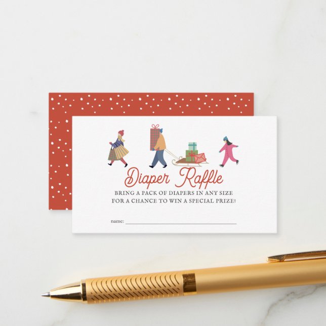 Carte D'accompagnement Il Faut Un Billet De Raffle De Papier De Vacances  (Devant/Arrière en situation)