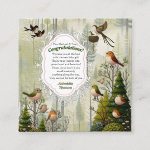 Carte D'accompagnement Illustration artistique d'oiseaux simplistes de st