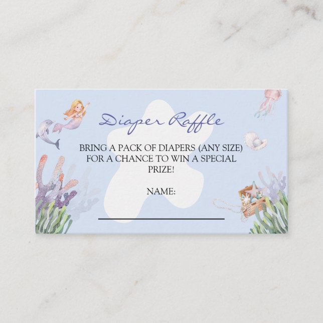 Carte D'accompagnement Illustration Baby shower de sirène Déchets (Devant)