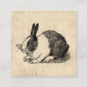 Carte D'accompagnement Illustration de l'art animal Vintage de lapin de C