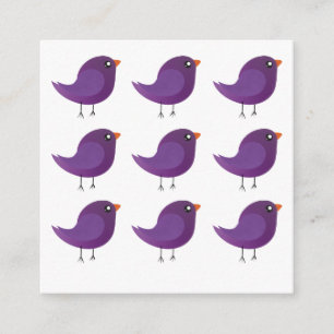 Carte D'accompagnement Illustration de petit oiseau violet mignon