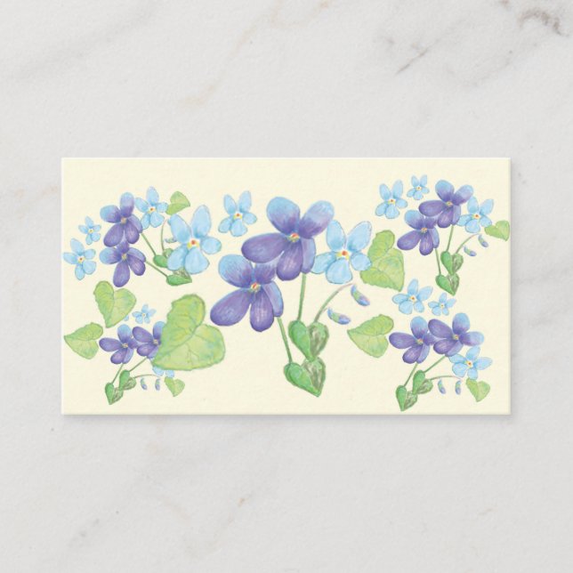 Carte D'accompagnement Illustration des fleurs de violet sauvages (Devant)