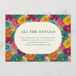 Carte D'accompagnement Illustration florale multicolore joyeuse