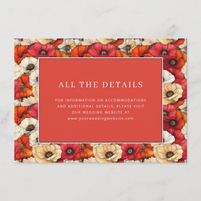 Carte D'accompagnement Illustration florale rouge enjouée (Devant)