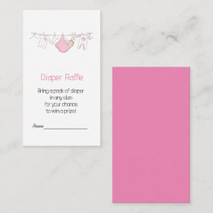 Carte D'accompagnement Illustration rose mignonne Raffle de couche