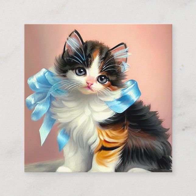 Carte D'accompagnement Illustration vintage Calico Kitten (Devant)
