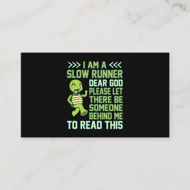 Carte D'accompagnement I'm A Slow Runner Turtle Half Marathon Running Lov (Devant)