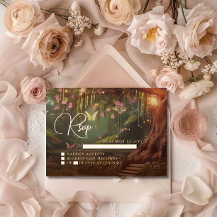 Carte D'accompagnement Imaginaire Woodland Enchanted Forest Sweet 16 RSVP