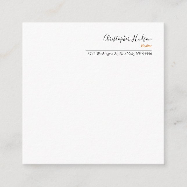 Carte D'accompagnement Immobilier simple professionnel (Devant)