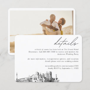 Carte D'accompagnement Indianapolis Mariage Hotel Détails du bloc de cham