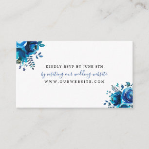 Carte D'accompagnement Indigo Blue Floral mariage RSVP en ligne