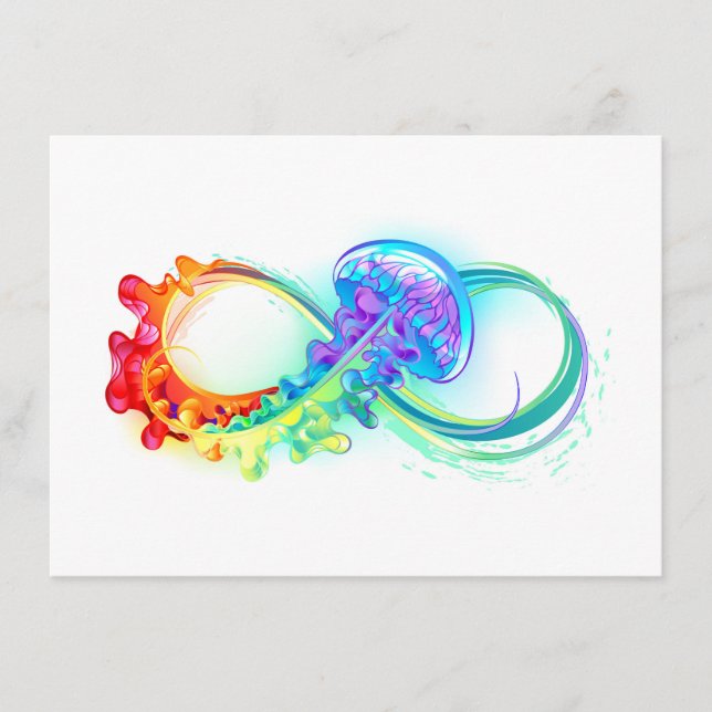 Carte D'accompagnement Infini avec méduse arc-en-ciel (Devant)