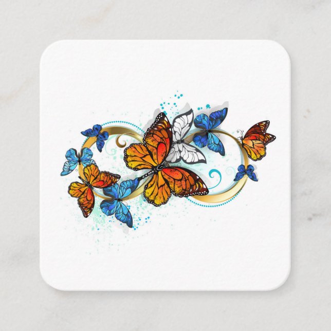 Carte D'accompagnement Infini de papillons monarques (Devant)