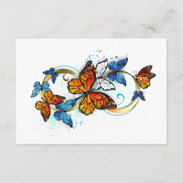 Carte D'accompagnement Infini de papillons monarques (Devant)