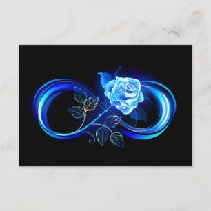 Carte D'accompagnement Infini lumineux avec rose bleue