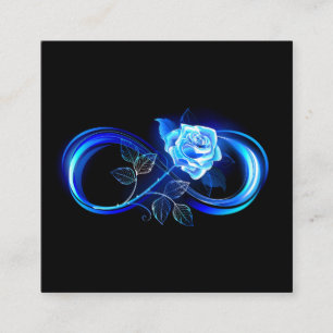 Carte D'accompagnement Infini lumineux avec rose bleue