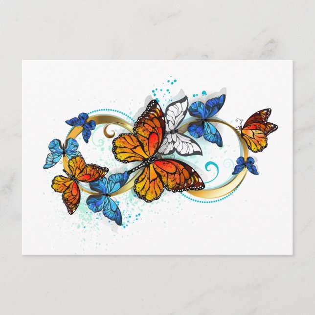 Carte D'accompagnement Infinité de papillons monarques (Devant)