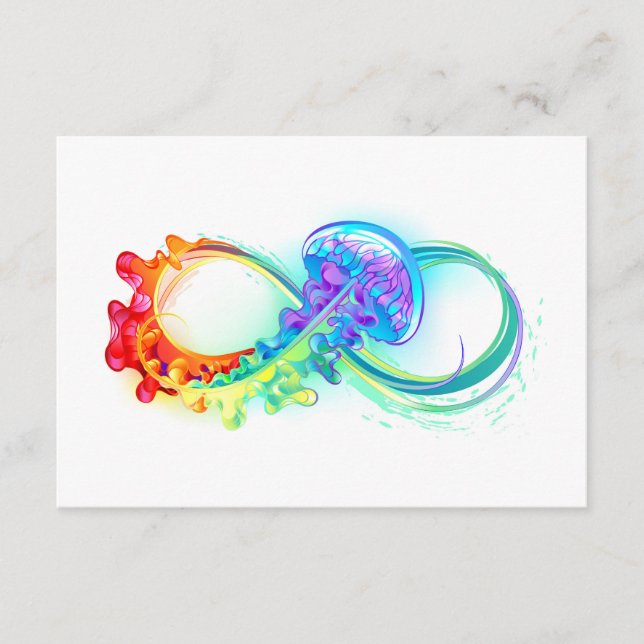 Carte D'accompagnement Infinity avec Rainbow Jellyfish (Devant)
