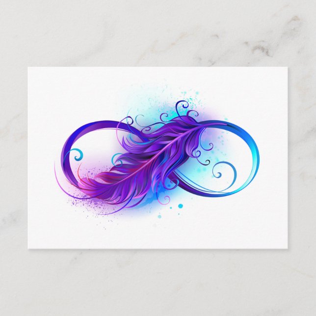 Carte D'accompagnement Infinity with purple feather (Devant)