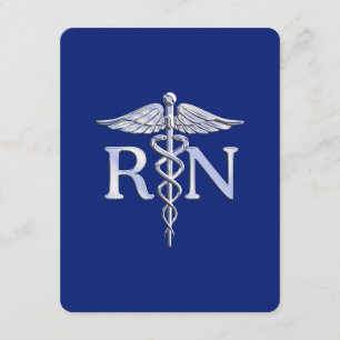 Carte D'accompagnement Infirmière autorisée RN Caduceus sur Navy Blue