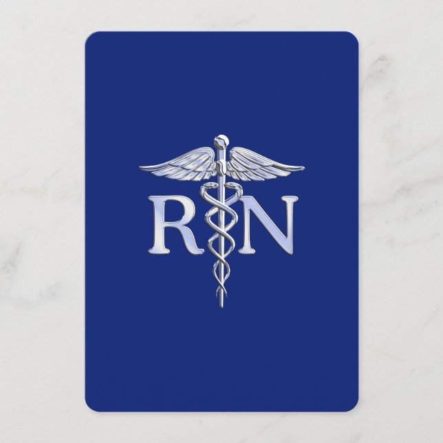 Carte D'accompagnement Infirmière autorisée RN Caduceus sur Navy Blue (Devant)