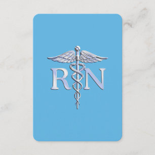 Carte D'accompagnement Infirmière inscrite RN Caduceus sur Baby Blue