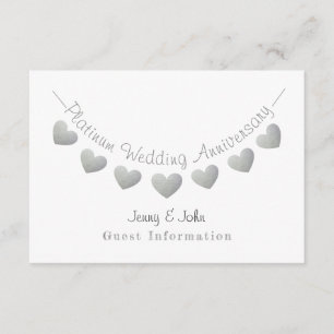 Carte D'accompagnement Info pour les invités pour les 70 ans de mariage e
