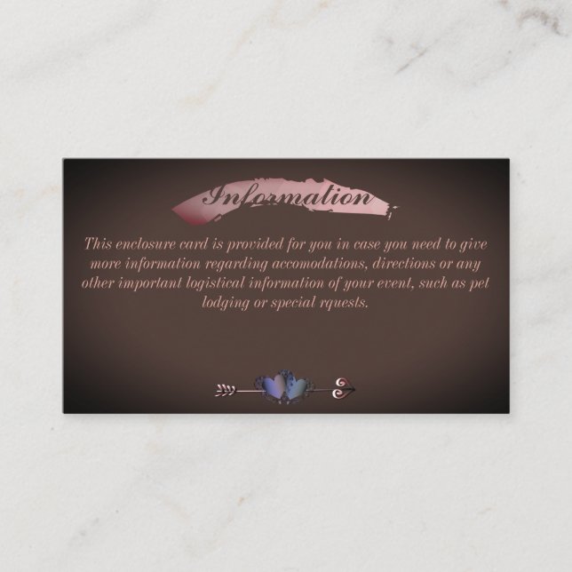 Carte D'accompagnement Information mariage Chocolat Sangria (Devant)