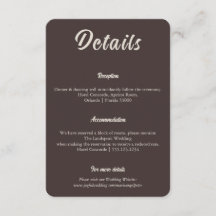 Informations de mariage au chocolat brun minimalis