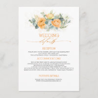 Informations de mariage Fleurs Orange Pastel Invit
