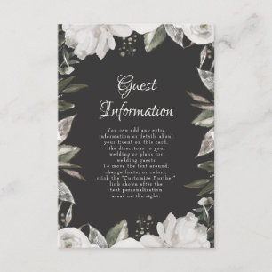 Carte D'accompagnement Informations de mariage florales blanches Vintage