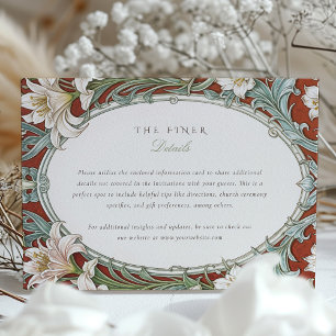 Carte D'accompagnement Informations de mariage vintage