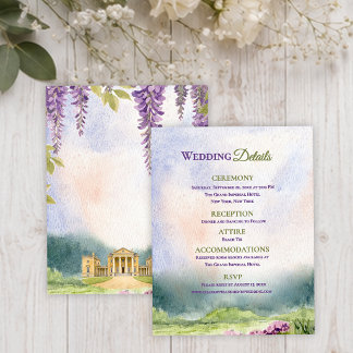 Carte D'accompagnement Informations détaillées sur le mariage au jardin d