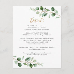 Carte D'accompagnement Informations détaillées sur l'eucalyptus d'Elegant