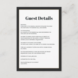 Carte D'accompagnement Informations pour les invités de mariage géométriq