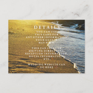 Carte D'accompagnement Informations sur le Mariage de sable de plage mode