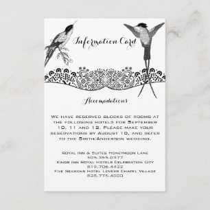 Carte D'accompagnement Informations sur le mariage des oiseaux d'amour Co