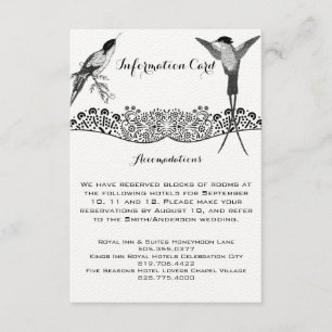 Carte D'accompagnement Informations sur le Mariage Inséparable de colibri