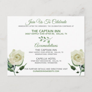 Carte D'accompagnement Informations sur le mariage neutre Cream Rose