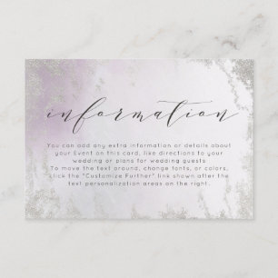 Carte D'accompagnement Informations sur le Mariage Ombre Light Purple Sil