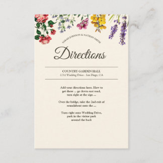 Carte D'accompagnement Informations sur le Mariage vintage de fleurs bota