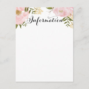 Carte D'accompagnement Informations sur le Mariage Vintage rose rose mode