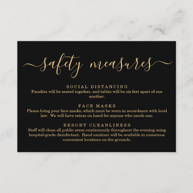 Carte D'accompagnement Informations sur le masque de sécurité Covid 19 et (Devant)