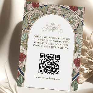Carte D'accompagnement Informations sur le site Web de mariage Code QR Ar