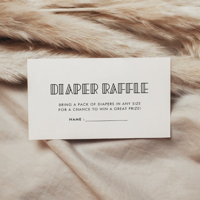 Carte D'accompagnement Infos baby shower de tombole art déco rétro (Créateur téléchargé)
