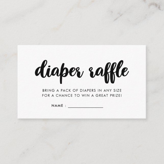 Carte D'accompagnement Infos de tombola de baby shower moderne (Devant)