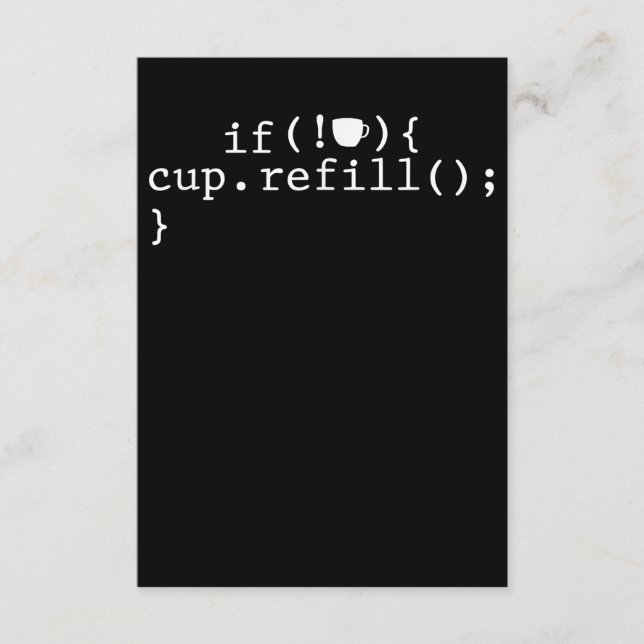 Carte D'accompagnement Ingénieur logiciel de codage intelligent de rempli (Devant)